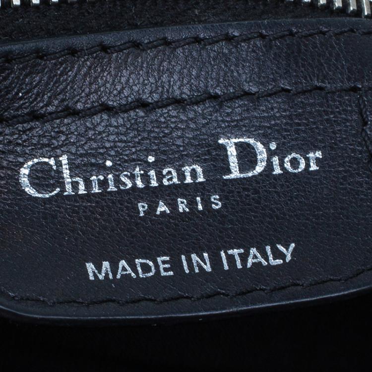 Pre Owned Dior Black Leather Large Cannage Le Trente Hobo Bag