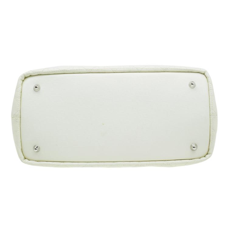 Pre Owned Dior Cream Coated Canvas Medium Panarea Shopper Tote