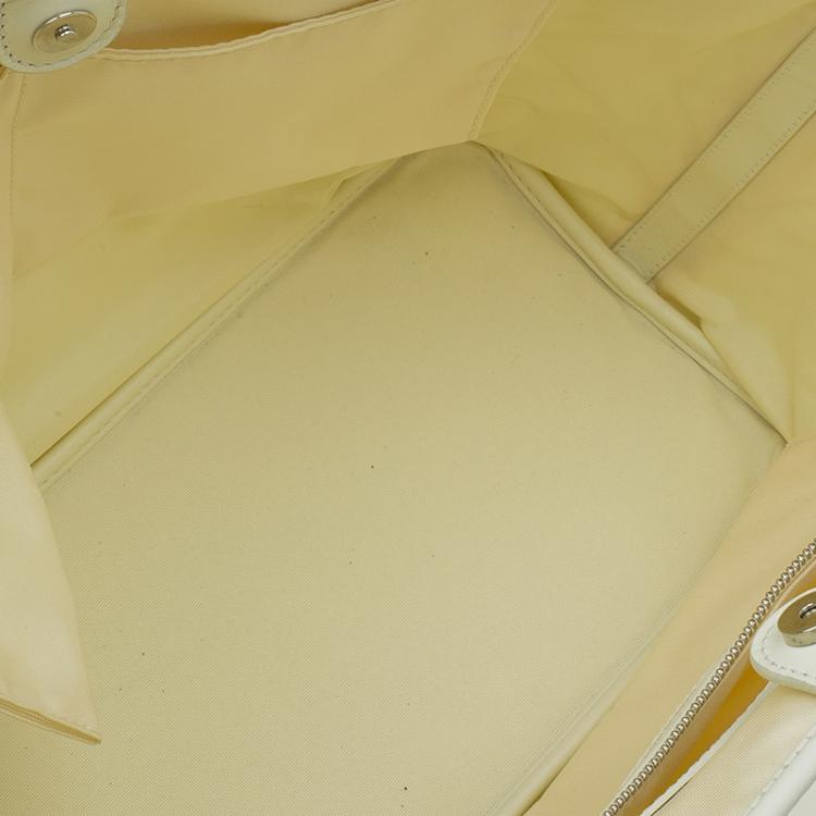 Pre Owned Dior Cream Coated Canvas Medium Panarea Shopper Tote