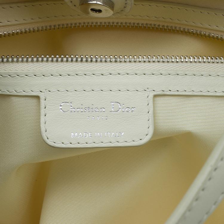 Pre Owned Dior Cream Coated Canvas Medium Panarea Shopper Tote