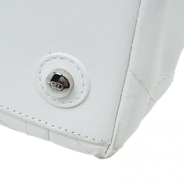 Pre Owned Dior White Quilted Cannage Leather Le Trente Hobo