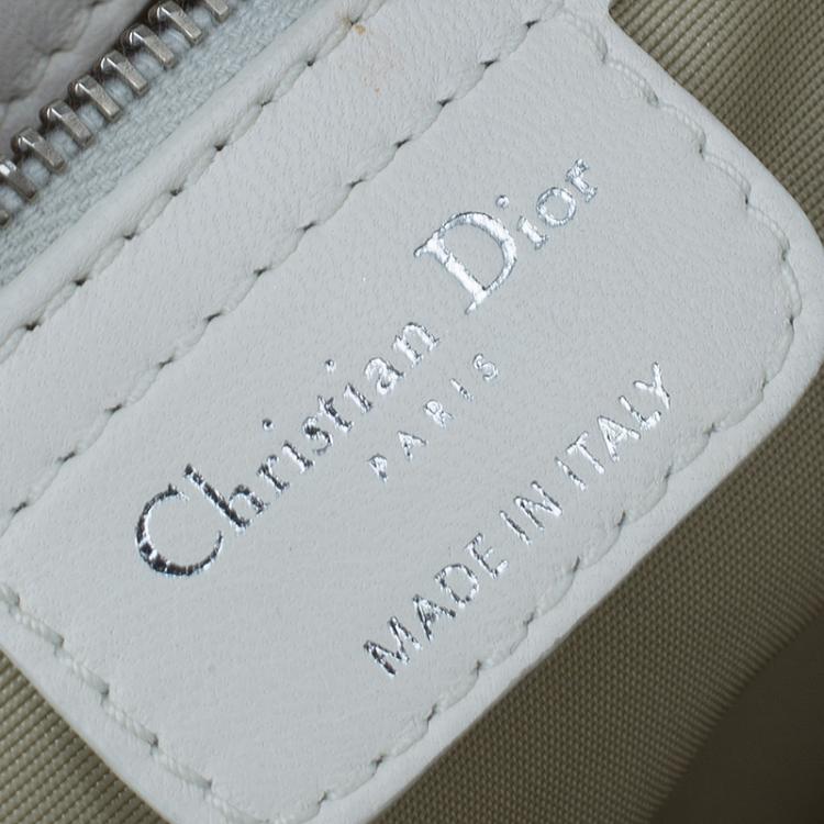 Pre Owned Dior White Quilted Cannage Leather Le Trente Hobo