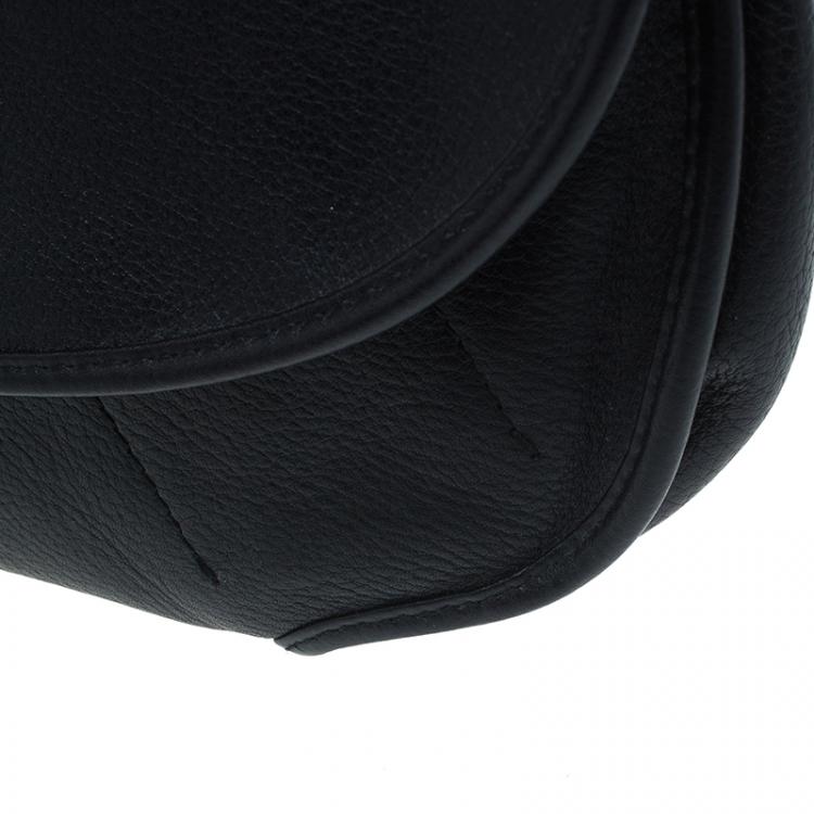 Pre Owned Dior Black Leather Oversized Wristlet Clutch