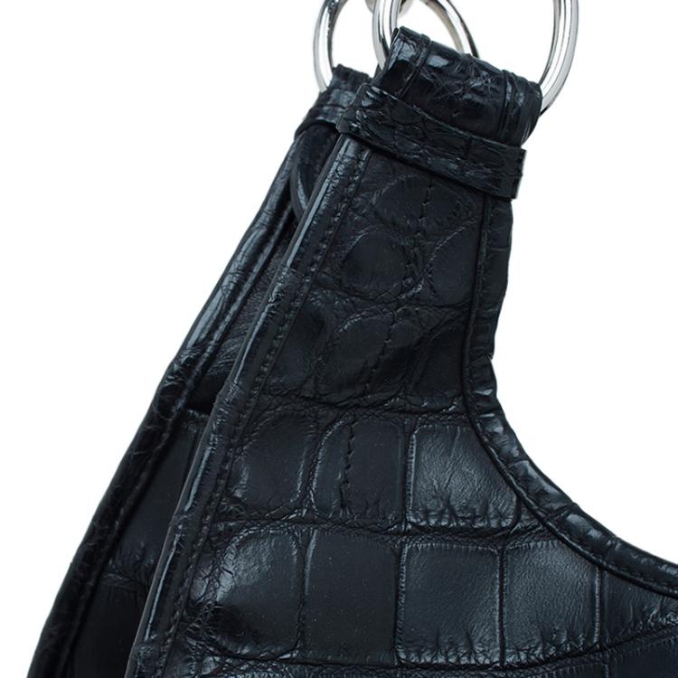 Pre Owned Dior Black Crocodile Leather 61 Tote