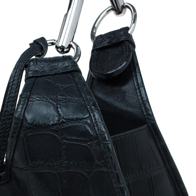 Pre Owned Dior Black Crocodile Leather 61 Tote