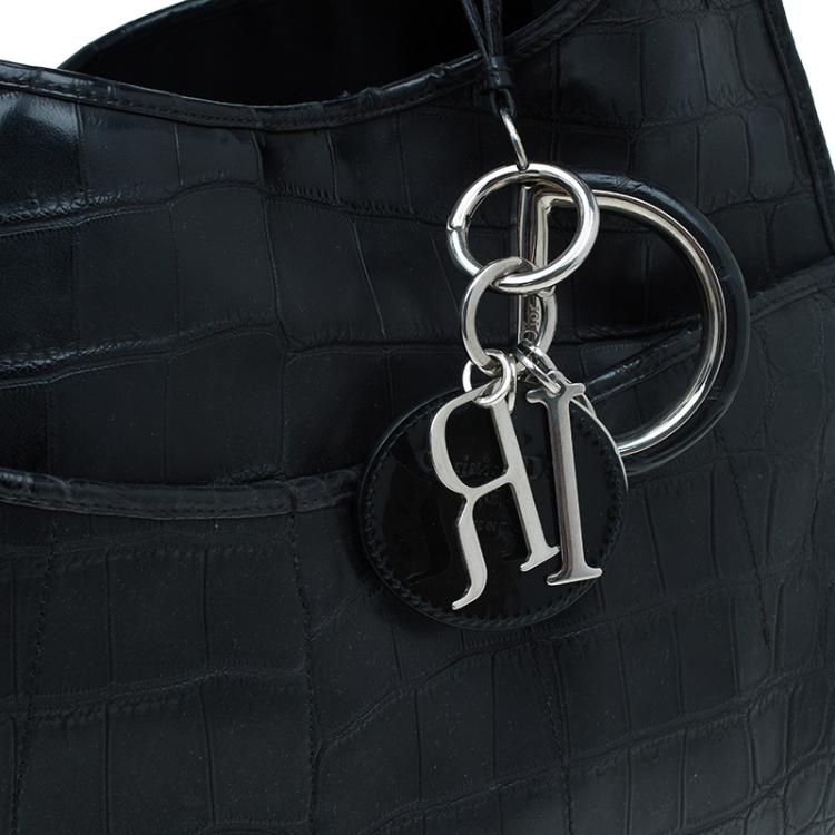 Pre Owned Dior Black Crocodile Leather 61 Tote
