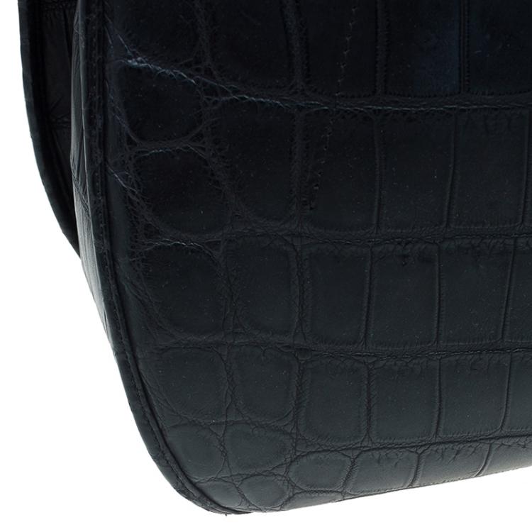 Pre Owned Dior Black Crocodile Leather 61 Tote