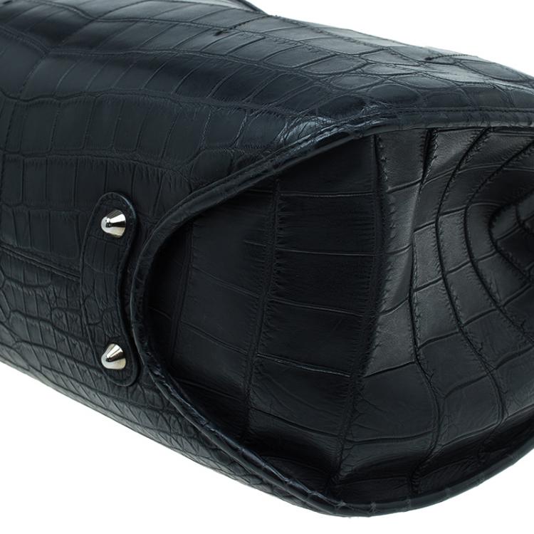Pre Owned Dior Black Crocodile Leather 61 Tote
