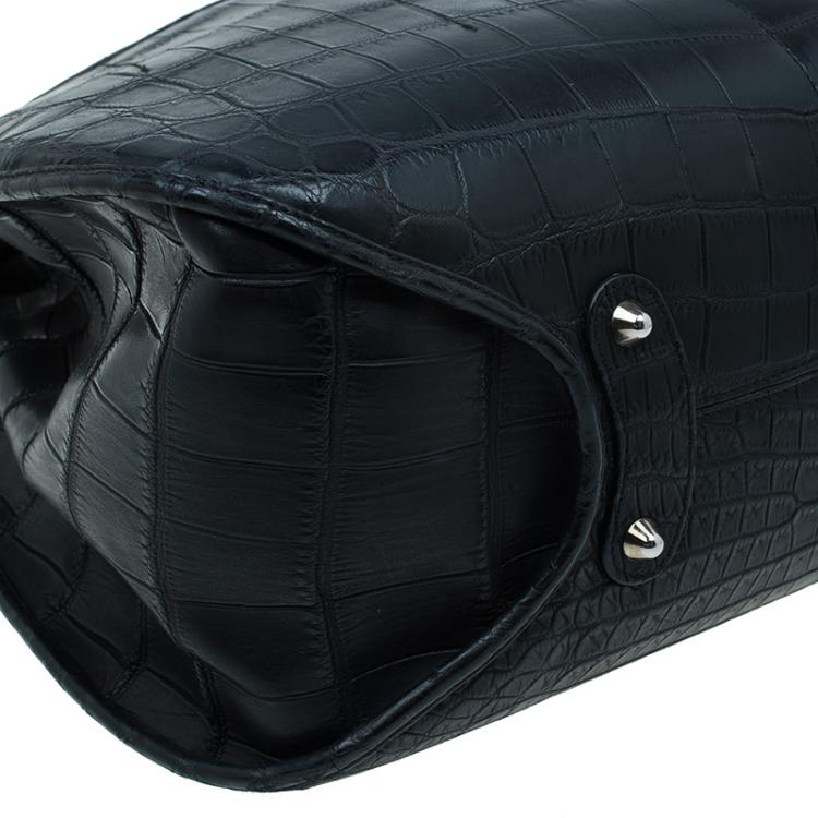 Pre Owned Dior Black Crocodile Leather 61 Tote