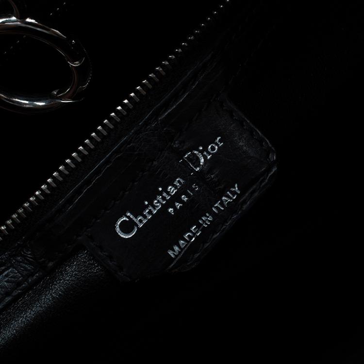 Pre Owned Dior Black Crocodile Leather 61 Tote