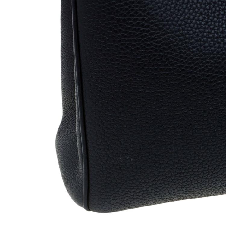 Pre Owned Dior Black Pebbled Leather Medium Diorissimo Shopper Tote