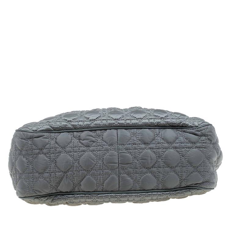 Pre Owned Dior Metallic Green Cannage Quilted Satin Charming Doctor Bag
