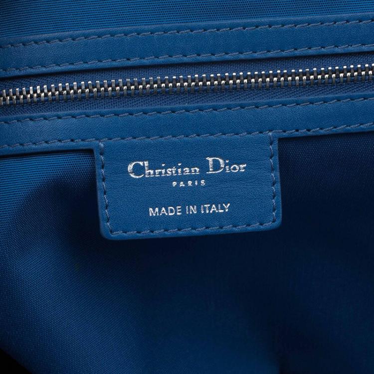 Pre Owned Dior Blue Coated Canvas Medium Panarea Shopper Tote