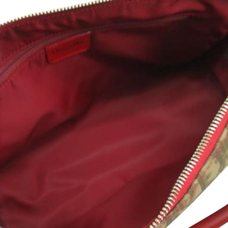 Pre Owned Christian Dior Beige PVC/Leather Rasta Collection Boston Bag