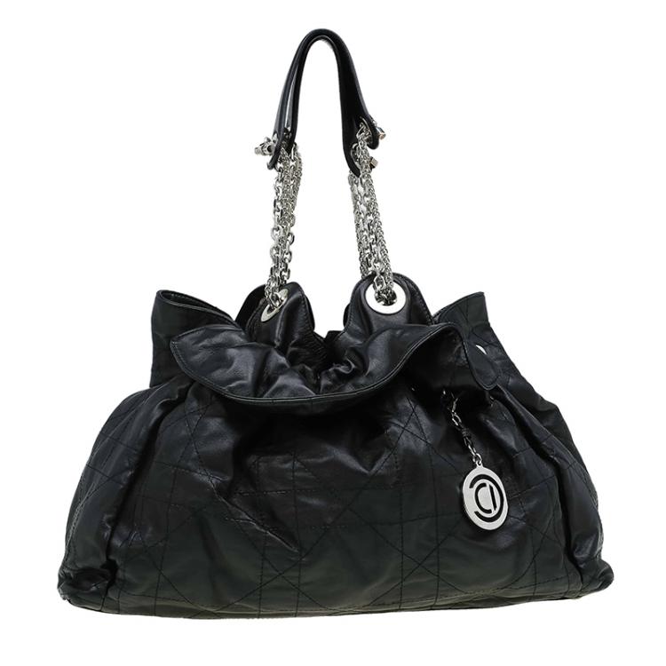 Pre Owned Dior Black Quilted Cannage Leather Le Trente Hobo