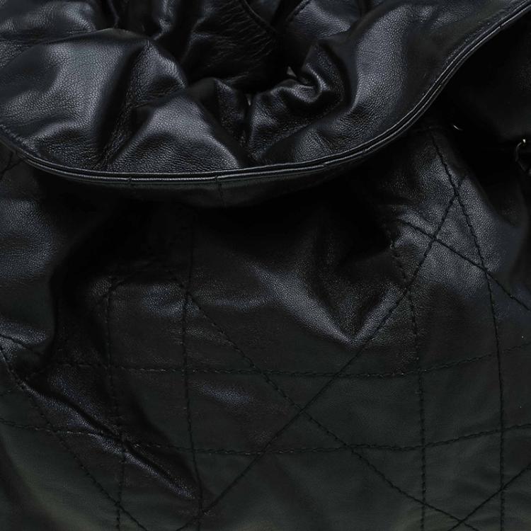 Pre Owned Dior Black Quilted Cannage Leather Le Trente Hobo