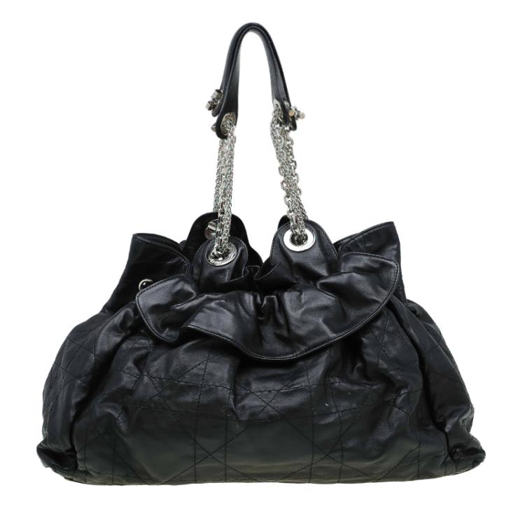 Pre Owned Dior Black Quilted Cannage Leather Le Trente Hobo