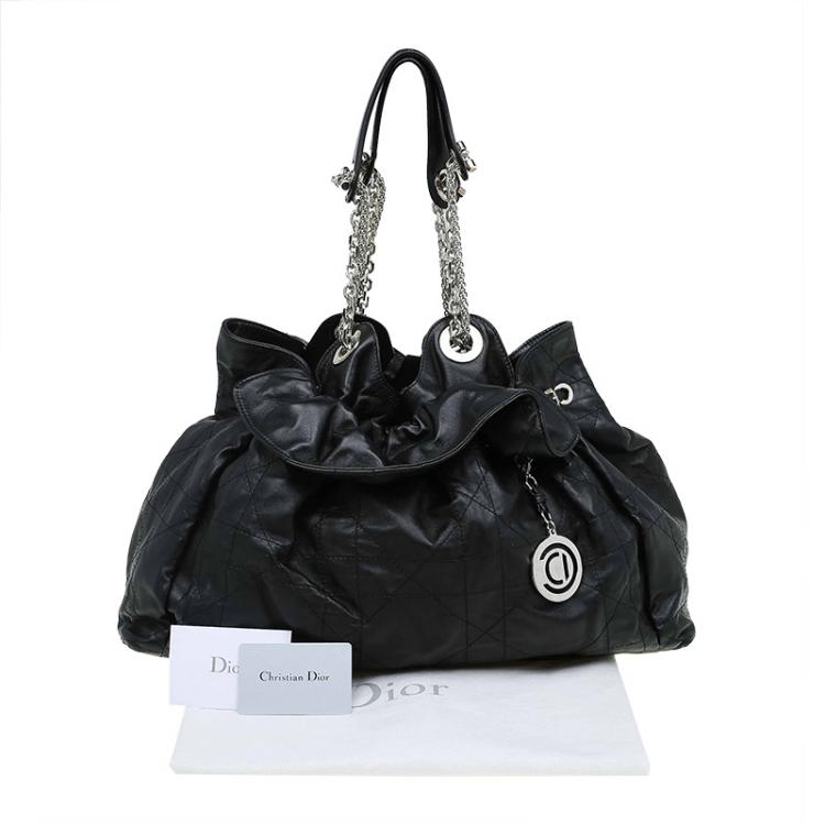 Pre Owned Dior Black Quilted Cannage Leather Le Trente Hobo