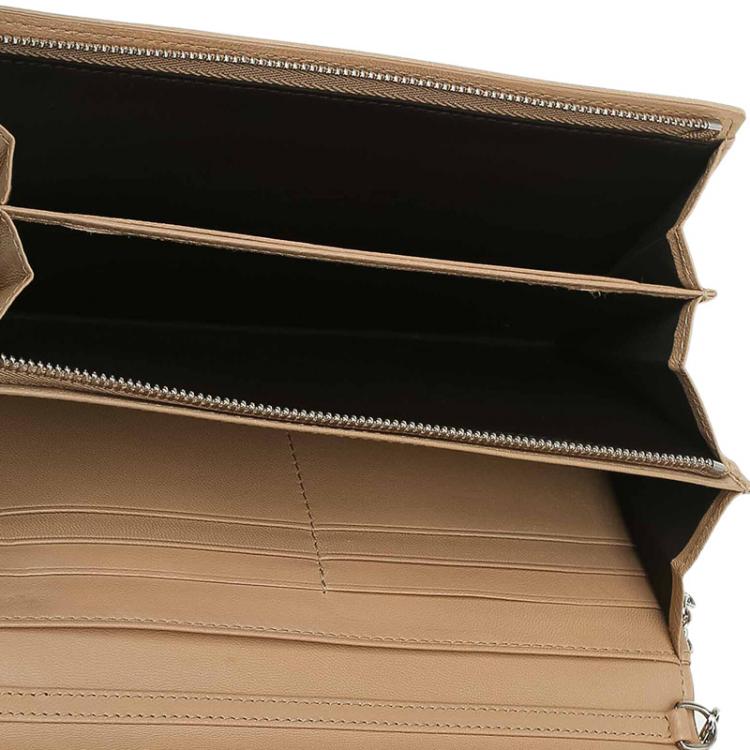 Pre Owned Dior Beige Cannage Leather Wallet on Chain