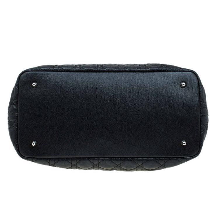 Pre Owned Dior Black Coated Canvas Medium Panarea Shopper Tote