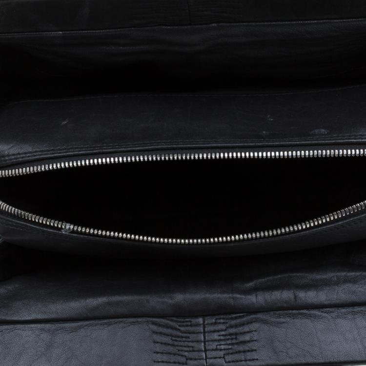 Pre Owned Dior Black Leather Karenina Frame Tote