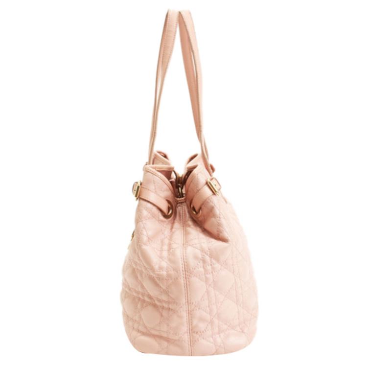 Pre Owned Dior Pink Coated Canvas Panarea Shopper Tote