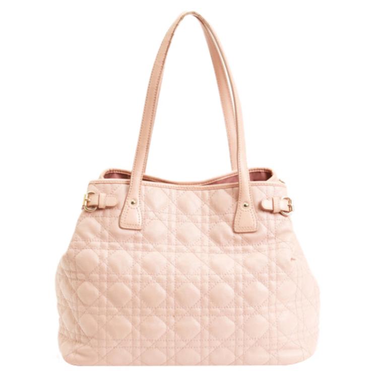 Pre Owned Dior Pink Coated Canvas Panarea Shopper Tote