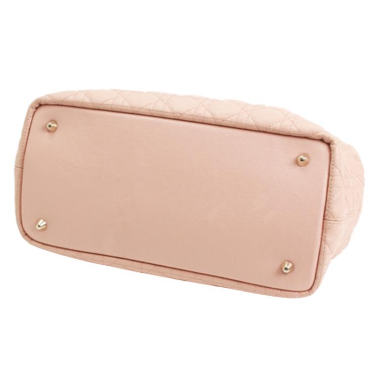 Pre Owned Dior Pink Coated Canvas Panarea Shopper Tote