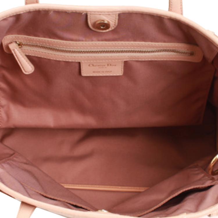 Pre Owned Dior Pink Coated Canvas Panarea Shopper Tote