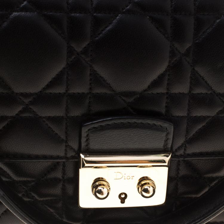 Pre Owned Dior Black Leather Miss Dior Mini Chain Pouch