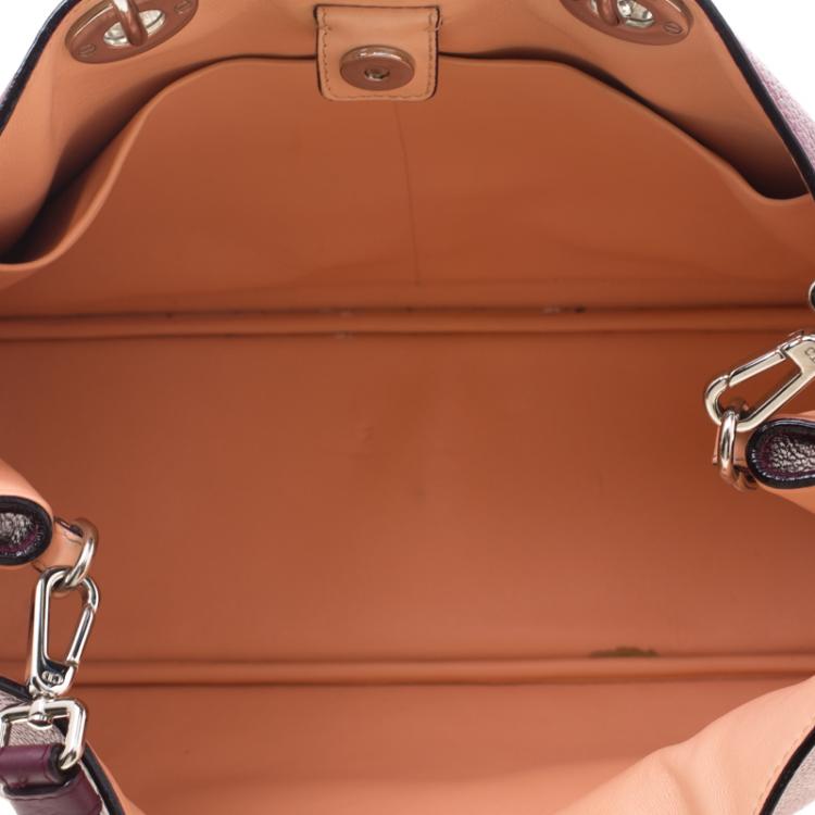 Pre Owned Dior Burgundy Pebbled Leather Large Diorissimo Shopper Tote