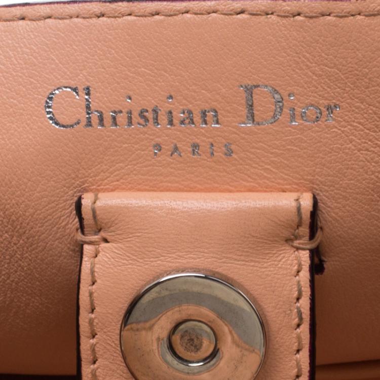 Pre Owned Dior Burgundy Pebbled Leather Large Diorissimo Shopper Tote