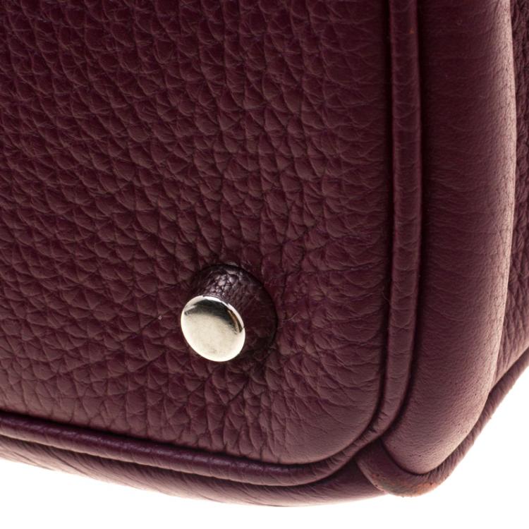Pre Owned Dior Burgundy Pebbled Leather Large Diorissimo Shopper Tote