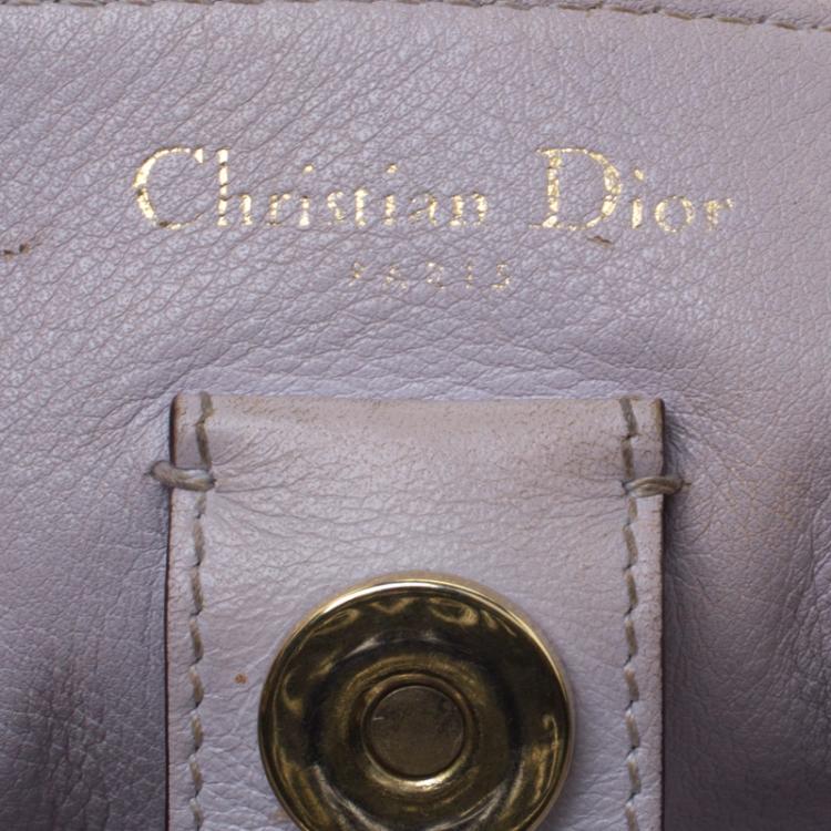 Pre Owned Dior Purple Leather Large Diorissimo Shopper Tote