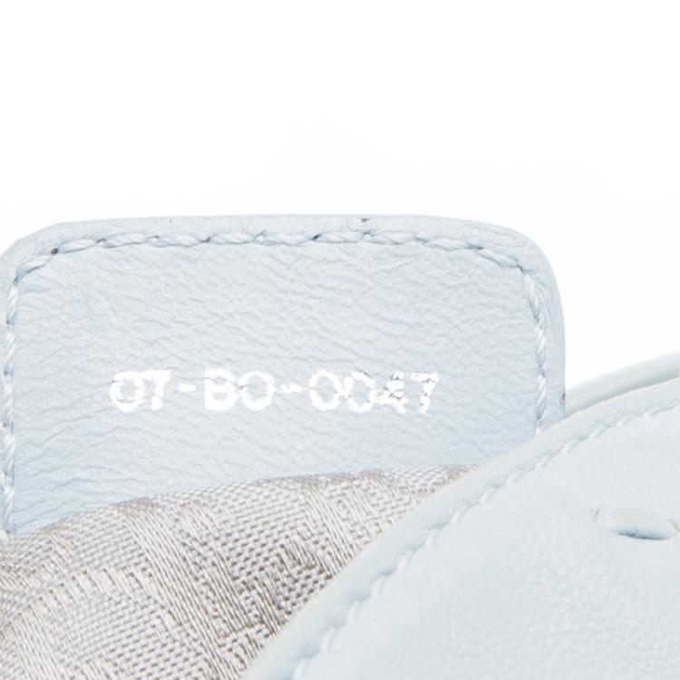 Pre Owned Dior Light Blue Cannage Woven Leather Vingate Charm Hobo