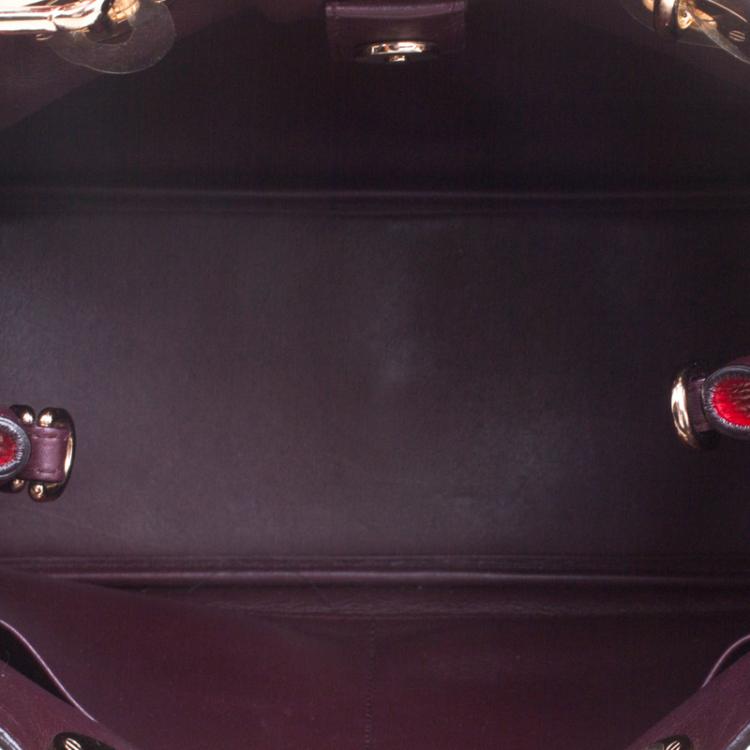 Pre Owned Dior Red Pebbled Leather Medium Diorissimo Shopper Tote