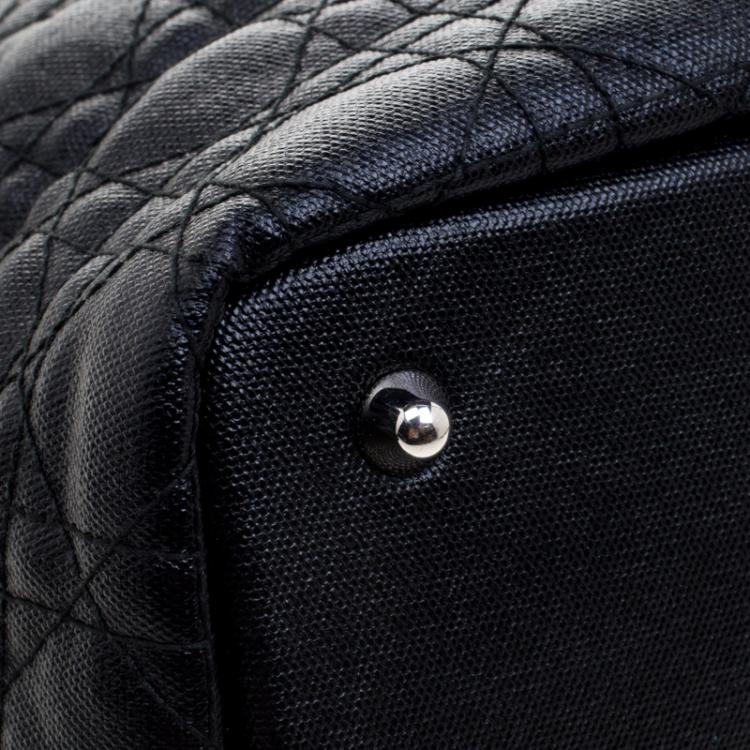 Pre Owned Dior Black Coated Canvas Medium Panarea Shopper Tote