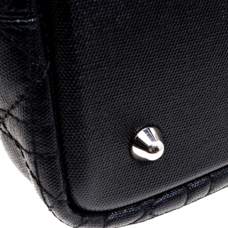 Pre Owned Dior Black Coated Canvas Medium Panarea Shopper Tote