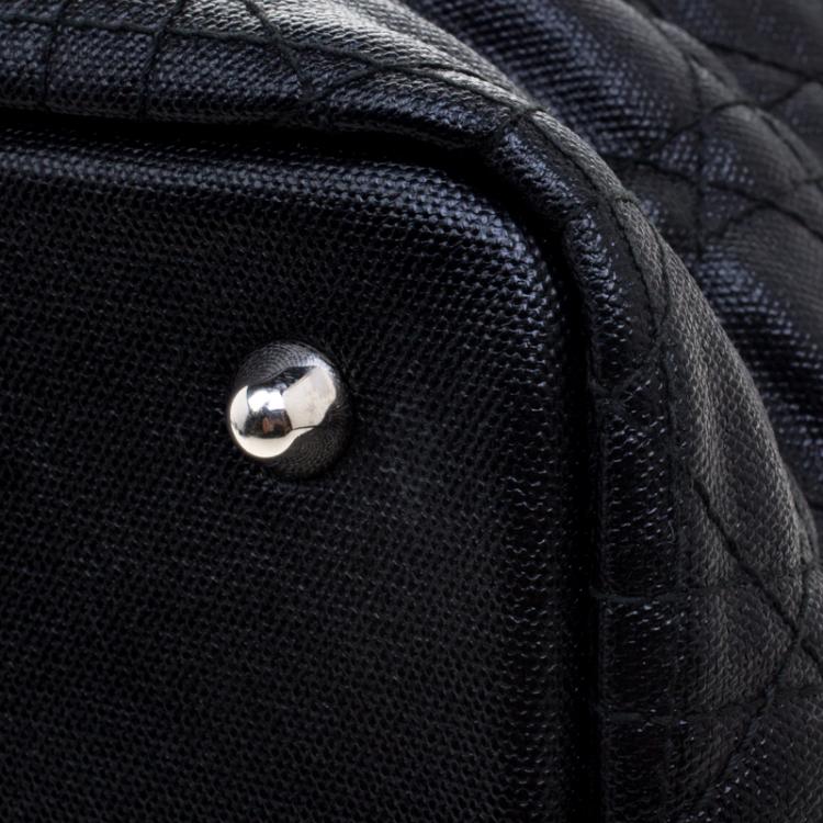 Pre Owned Dior Black Coated Canvas Medium Panarea Shopper Tote