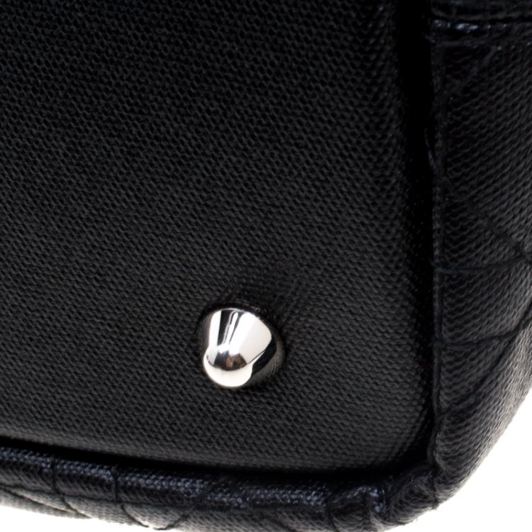 Pre Owned Dior Black Coated Canvas Medium Panarea Shopper Tote