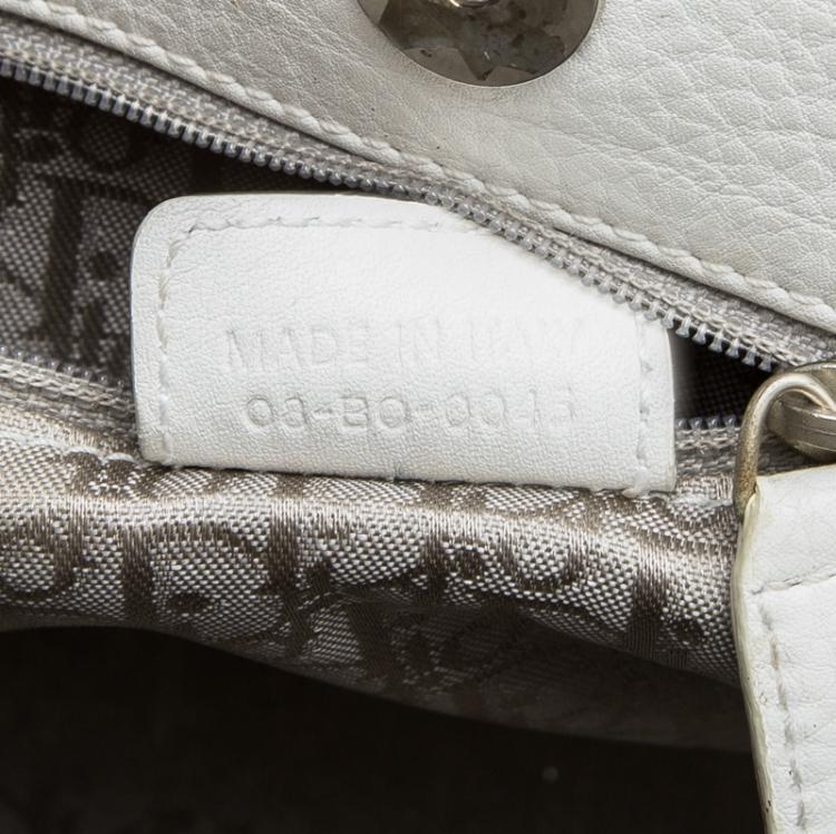 Pre Owned Dior White Cannage Leather Tote