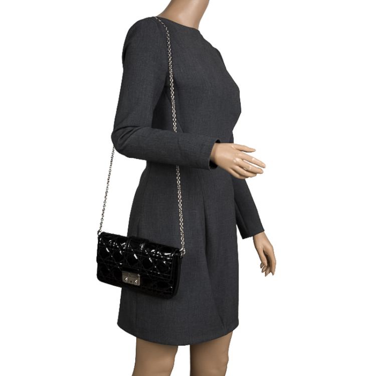 Pre Owned Dior Black Patent Leather Miss Dior Promenade Pouch