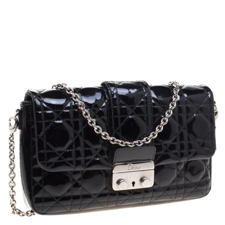 Pre Owned Dior Black Patent Leather Miss Dior Promenade Pouch