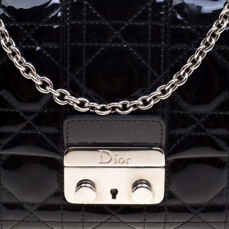 Pre Owned Dior Black Patent Leather Miss Dior Promenade Pouch