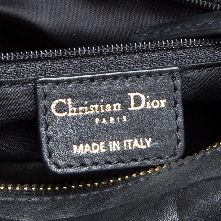 Pre Owned Dior Black Leather Small Gypsy Ruffle Hobo