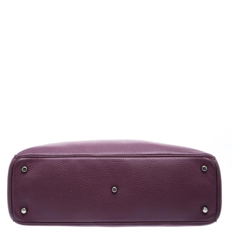 Pre Owned Dior Burgundy Leather Large Diorissimo Shopper Tote