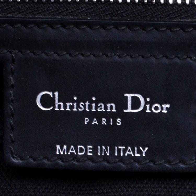 Pre Owned Dior Black Cannage Coated Canvas Medium New Panarea Shopper Tote