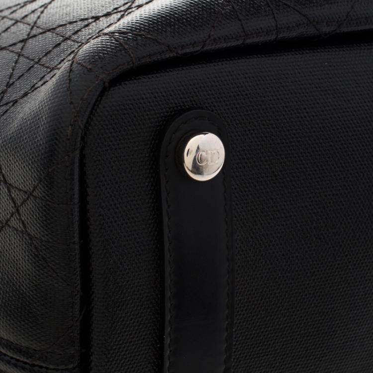 Pre Owned Dior Black Cannage Coated Canvas Medium New Panarea Shopper Tote