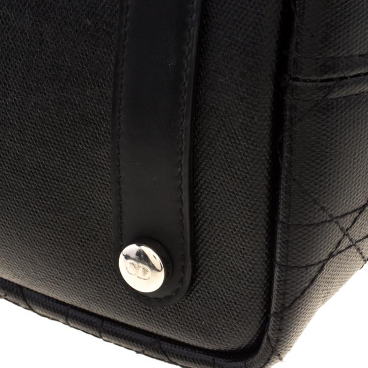 Pre Owned Dior Black Cannage Coated Canvas Medium New Panarea Shopper Tote