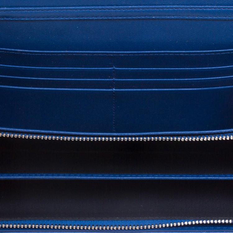 Pre Owned Dior Blue Cannage Leather Wallet on Chain